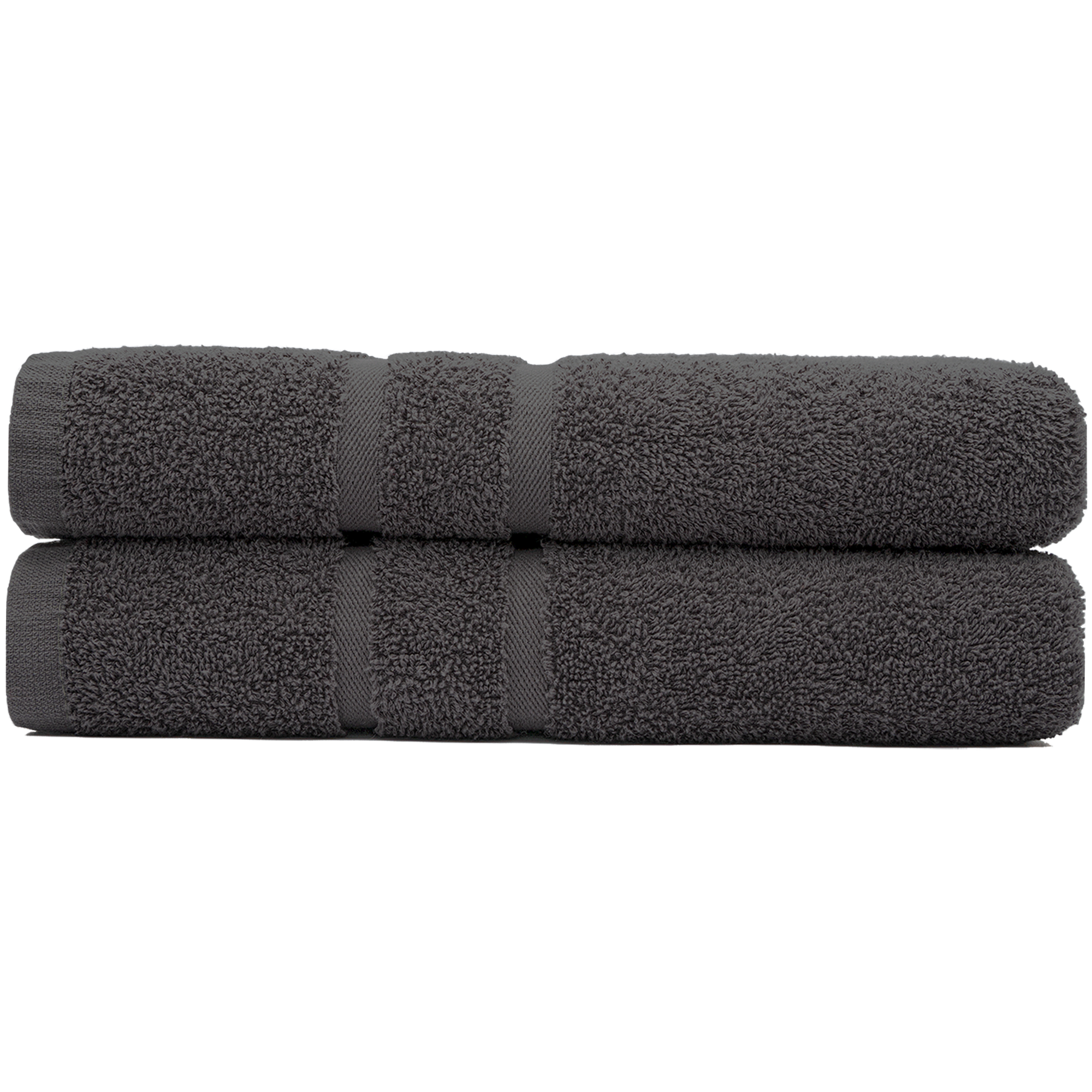 Dark grey bath towels two pack